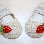 Ballerina-Babyschuhe mit Erdbeeren